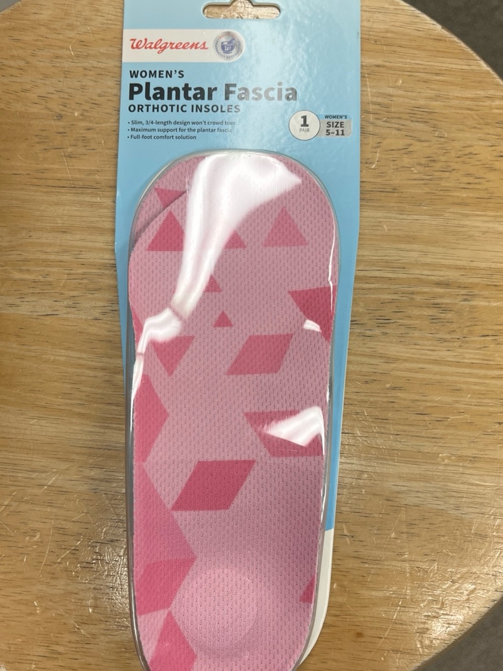 Walgreens Women's Pink Plantar Fascia Orthotic Insoles. Two of them for just 16$